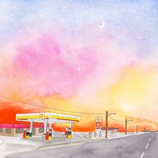 Gas station at dusk